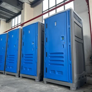 Portable Public Toilet Cabins Storage Type Without Flush System Modern HDPE Material Easy Installation Grey Blue Colored