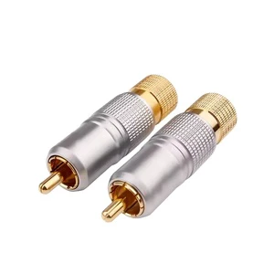 ODM Audio Video RCA Plug Connector Wholesales HIFI DIY Copper Plating 24K Gold Male OEM