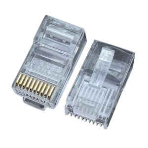 Ethernet RJ45 Network 10P10C Connector 10-Pin Modular UTP Cable Plug Durable PC Housing for Wire Connections RJ50 Compatible