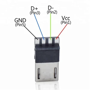 Shinny Micro USB 4 Pin Male Connector