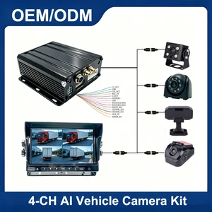 7 Inch Monitor 4CH 1080P Mobile DVR 4G GPS WIFI AI ADAS DMS BSD Vehicle Security Kit for Truck Fleet Management System OEM/ODM