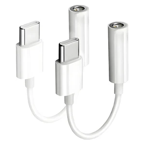 US Warehouse 3.5mm Female to Type C Aux Audio DAC Chip Earphone Cable Jack to USB C Male Port 12cm Length for Samsung for iPhone