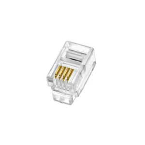 100 Pack Ethernet RJ22 Connector 4P4C Modular Plug UTP Connectors Telephone Modular Plug Connecter