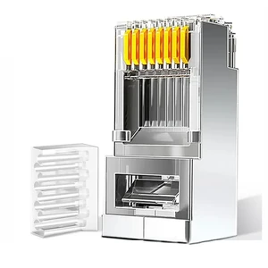 Cat6 FTP RJ45 Connector 8P8C Ethernet Modular Plug Unshielded Network RJ45 Plug with High Speed Performance for Network