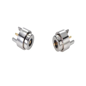Mini Size 4.0mm Diameter Circular Shape Pogo Pin Connector 2a Current Mating Usb Cable Charge Strong Magnetic Connector