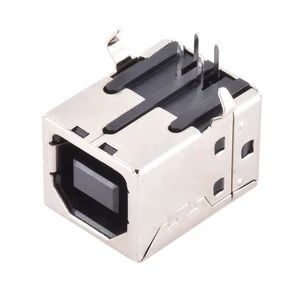 Printer Port 90 Degrees USB-C Socket Type B Female Jack Connector with Copper Alloy Contact 1.5A Current 30V DC Voltage