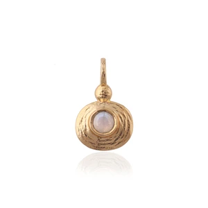 Minimalist wholesale jewelry natural moonstone pendant charms 18k gold plated designer texture diy necklace pendant accessories