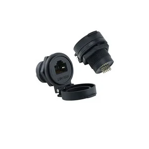 Industrial RJ45 Panel Mount Connector Nylon Housing Vibration Resistant and Shielded Ethernet for Automation Robotics