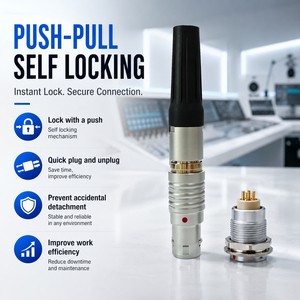 Alternative To High Density Contacts FGG.2B 7 Pin Solder Contacts Plug Push Pull Circular Connector For Video Audio Transmission