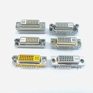 High Audio Video DSub Adapter 24Pin DVI-D DVI-I Right Angle Shielded Brass Power Nut Male/Female PCB Stainless Steel Connectors