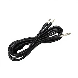 High Quality 6.35mm Audio Plug Therapy Electrode Cable Wire To 2 Dual Banana Plug Audio Cable For Physiotherapy Equipment