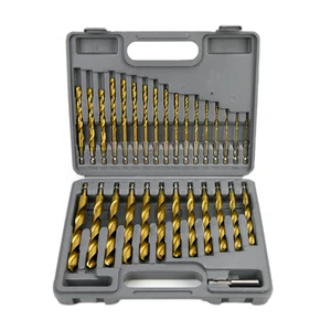 Nesen 30Pcs Titanium Coated Hex Shank Drill Bits Quick Change Adapter Included Stable Cutting for Steel Copper Alloy Metal Works