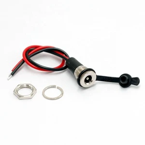 DC-099 DC Power Jack Cord Socket Threaded Female Mount Connector Adapter 5.5x2.1/5.5x2.5MM 10A with Waterproof Cover