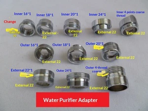 Faucet Accessories Bubbler Water Purifier Adapter External Teeth Internal Teeth 4 Points M22 Fine Teeth Connector 5-Year
