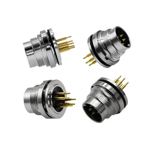M16 Male Female IP67 Waterproof 3-8 Pin M16 Circular PCB Panel Mount Connector Gold-Plated Copper Contacts PUR/PVC Insulation