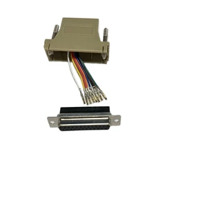 D-SUB25P Crimp Type Converter Gray Black RJ45 DB25P Copper Connector Adapter Stainless Steel for Power Automotive Applications