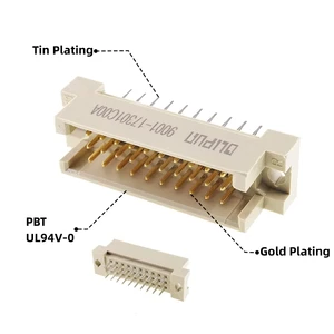 Backplane Connector DIN 41612 2 3 Rows 20 30 32 48 64 96 Positions Receptacle Female Sockets Male Header Pitch 2.54mm