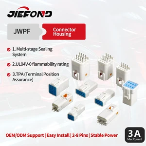 Jiefond JST JWPF-Style Automotive Waterproof 6A Nylon Cable Connector 2/3/4/6/8-Pin Male/Female Mating Plug Model JWPF-VSLE-S