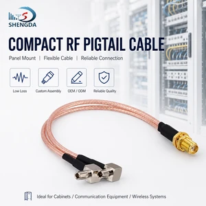 SMA Female To Dual TS9 Male Right Angle Connector Coaxial Pigtail Cable 6 Inch 15cm Compatible With 4G LTE Mobile Hotspot