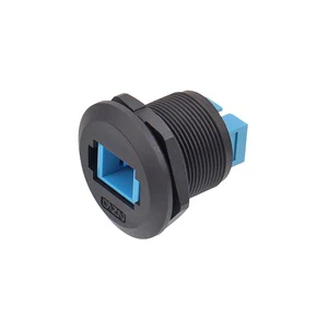 IP67 Waterproof EP Panel Front Mounted FDDI Single-Mode Double/Single Core Female Socket Threaded Type Optical Fiber Connector