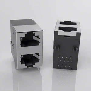 HC-RJ45-059A-2*1-3 Ethernet Connector Dual Layer 2*1 Without Light POE RJ45 Connector SMD Conector Rj45