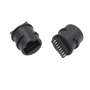 Panel Mount Rj45 Ethernet Socket 8P8C Round Waterproof RJ45 Female Connector for Security Monitoring