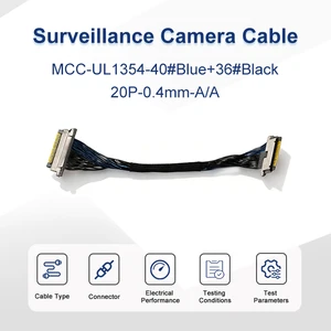 ICape FFC/FPC Coaxial Cable Tinned Copper Conductor PVC Jacket 0.4mm Ultra-Fine Customizable Length 100V Rated for CCTV LVDS EDP