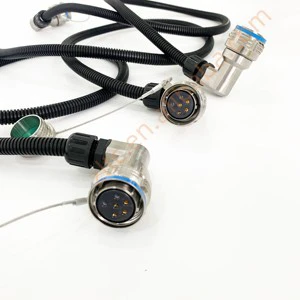 ZLTC D38999 6Cores single mode fiber cable Bent ends Plug and Socket J599/26KE06B1N -J599/26KE06B1N fiber optic cable Assembly