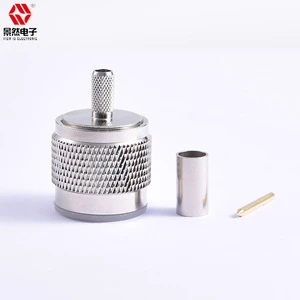 High-Frequency 6G 50ohm Nickel-Plated Crimp RG58 Coaxial Cable N Plug Male Straight Brass RF Connector 1.25MAX VSWR 500 Cycles