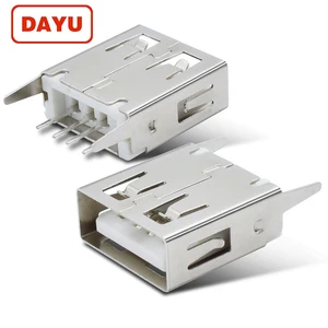 180 degree type a usb female connector for pcb 4pin vertical usb connector DIP
