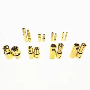2MM 3MM 3.5MM 4MM 5mm 5.5mm 6mm 8mm Gold Plated Male Female Bullet Banana Plug Connector For ESC Battery Motor