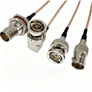 Low Loss 75 Ohm RG179 3G-SDI HD Video Cable BNC Panel Mount Female to BNC Coax Pigtail for Camera & Monitoring System