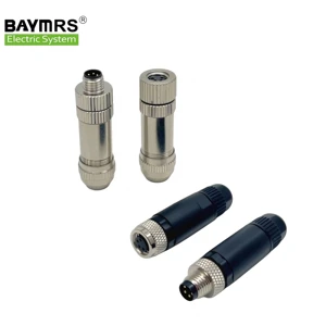 M8 Round Plug Circular Connector 3Pin 4pin Male/Female Circular Field-Wireable Connector IP67