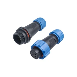 13mm Aviation Plug Plastic SP13 Straight Mating Male Female Connector Front Mount Rear Panel 2-Hole Flange Mount Receptacle