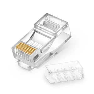 Cat6 RJ45 Standard Modular Plugs (Two-Pcs Suit), Unshielded Network Connectors for 23~24AWG Twisted Pair Solid or Stranded Cable