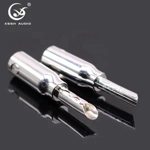 Hi-end XSSH Audio DIY Hifi Copper Plating Silver Speaker Male Electrical Banana Plug Connector Connectors Product Category