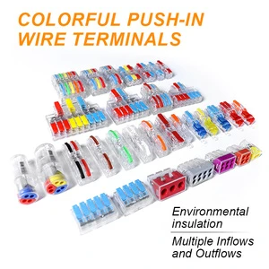 Push Type VGA Lighting Copper Quick Wire Connector Terminal Block Nylon For 32A 0.08~4mm2 Cable Connection IP40 Protection