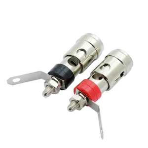 Free-Soldering Audio Video Speaker Amplifier Subwoofer Adaptor Brass Binding Post Connector Cable Terminals Push Style