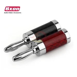 Carbon Fiber 4mm Banana Plug Connectors for Speaker Wire With Black and Red Shell Color
