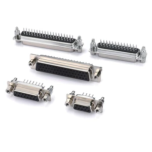 D-SUB 25P Female Vertical for PCB Post-riveted 6.0 Copper Column,D-SUB 25P Female V/T,DB 25P Socket 180 Degree for PCB