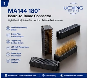 BTB Connector MA144 180 Fish-eye Copper Alloy Contacts Male 1.5A 12V Rectangle High-speed Server Adapter Pin Header MA144-012560