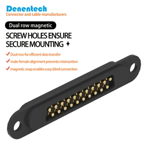 Denentech NEW Design 4 Pin 5Pin 6pin to 21P Brass Contact Magnetic Power Charge Male Pogo Pin Usb Magnetic Pogo Pin Connector