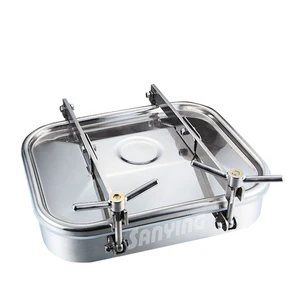Sanitary Stainless Steel Pressure Square Manhole Cover and Frame Rectangular Manway Top Tank