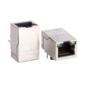 Socket 100Mbps RJ45 Network Transformer Light Strip Shielding Ethernet Interface RJ45 Female Ethernet Connectors Yellow&Green