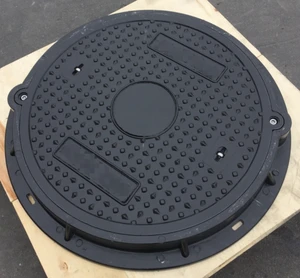 PVC MANHOLE COVER WITH FRAME WITH G.I HANDLES