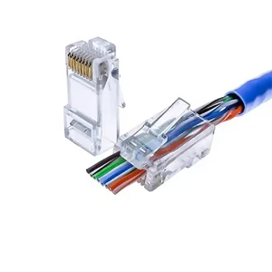 Wholesale Ethernet RJ45 connector Cat5e Cat6 plugged into Cat6 RJ45 connector through 8P8C modular plug UTP
