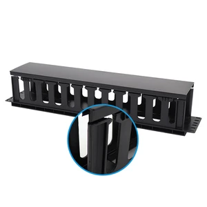 2U Network 12-Port ABS Plastic Cable Management Organizer 19-Inch Telecommunications Connector Accessory