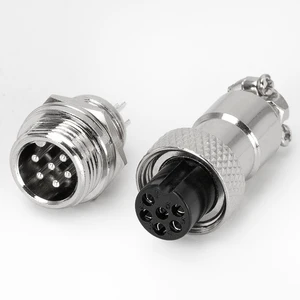 GX12 GX16 GX20 Audio Silver Color Circular Aviation Connector 12MM 6pins Male Aviation Plug Socket Round Connector