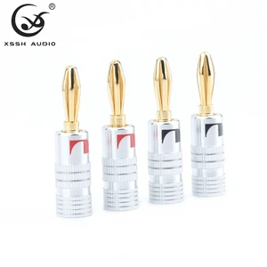 Amplifier Speaker Adapter YIVO XSSH Audio HIFI Plated Gold Metal 5mm High Voltage Male Banana Connector Terminals Plug Jack