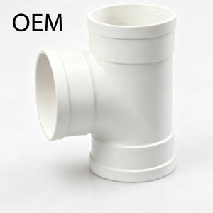 Factory Supply PVC-U Sanitary Tee Drainage Fittings White Plastic Pipe Connector For House Sewage Installation